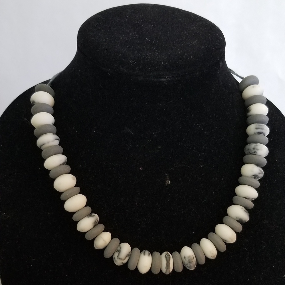Gray and White Necklace